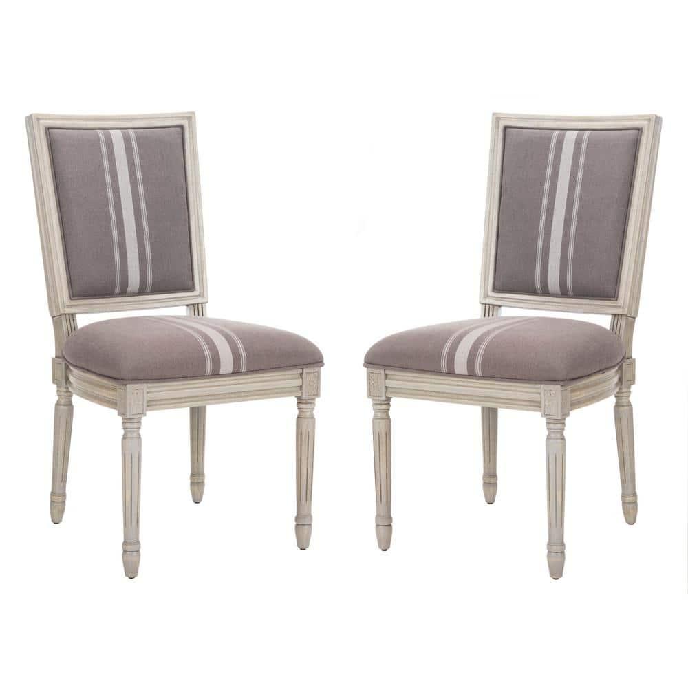 Buchanan 19''H French Brasserie Rectangle Side Chair (Set of 2) - Grey/Beige - Safavieh