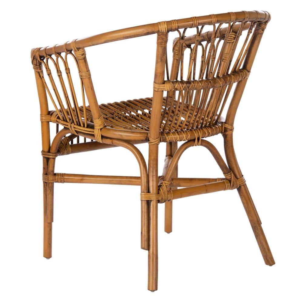 Adriana Rattan Accent Chair - Set of 2 - ACH6505 - Honey Brown Wash - Safavieh