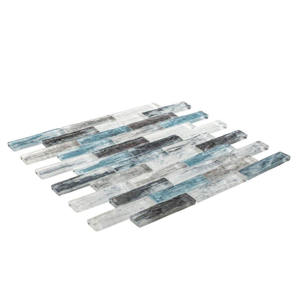 Giovan 1" x 4" Glass Brick Joint Mosaic Shower Walls, Kitchen Backsplash and Floor Tile