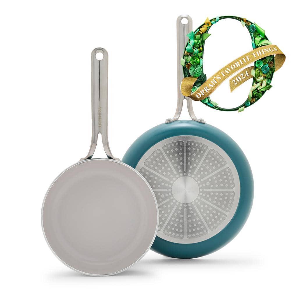 GreenPan GreenPan Nova 8in and 10in 2 Piece Frying Pan Skillet Set, Healthy Ceramic Nonstick, PFAS-Free, Induction Suitable, Dishwasher and Oven Safe
