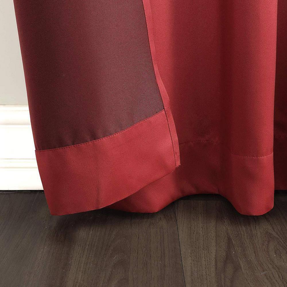 54"x63" Sun Zero Room Darkening Seymour Grommet Curtain Panel Brick Red: Modern Thermal Insulated, Energy Efficient