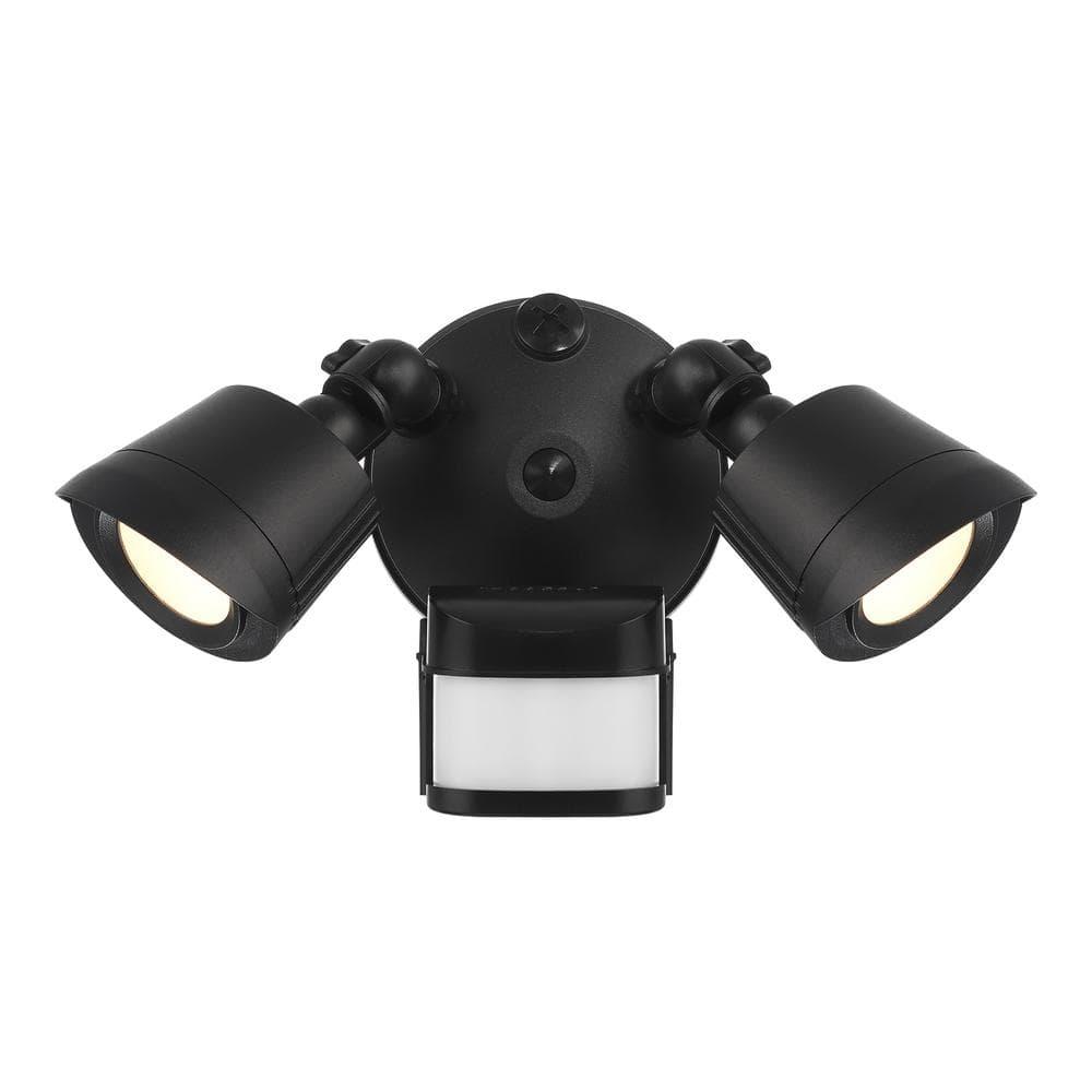 120 Watt 2 - Head LED Hardwired Dusk to Dawn Outdoor Security Flood Light with Motion Sensor