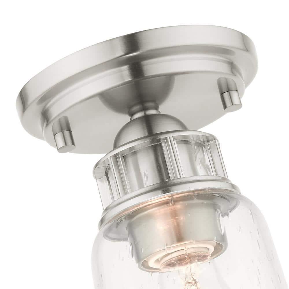 Livex Lighting Lawrenceville 1 - Light Flush Mount in  Brushed Nickel
