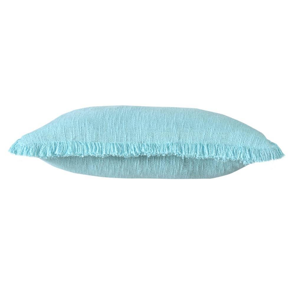 Rajani Home Contemporary Solid Stonewashed Fringed Cotton Throw Pillow Set