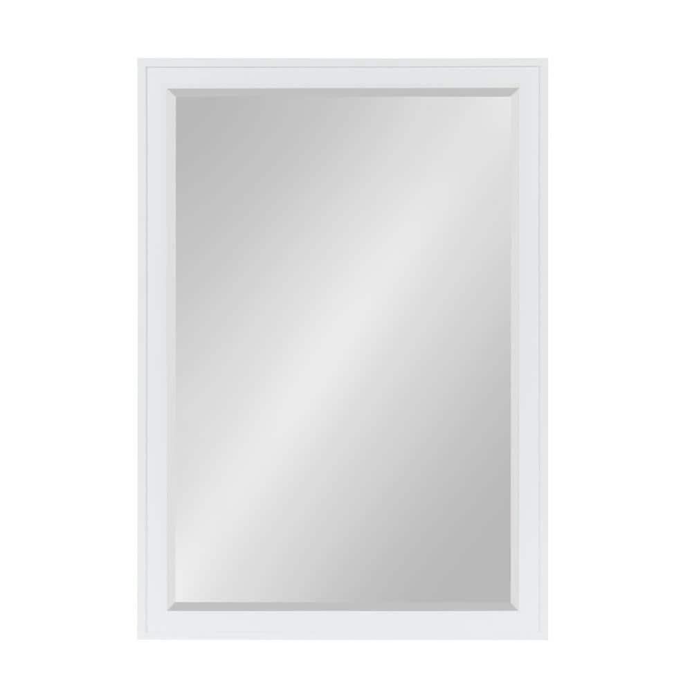 27.5" x 39.5" Bosc Rectangle Wall Mirror White - DesignOvation: Polystyrene Frame, No Assembly Required
