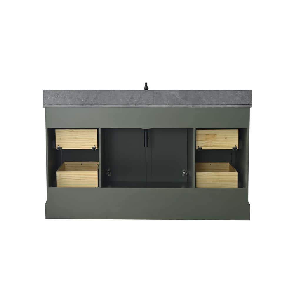 Vanity Art 60 Inch Single Sink Bathroom Vanity with Sink & Top