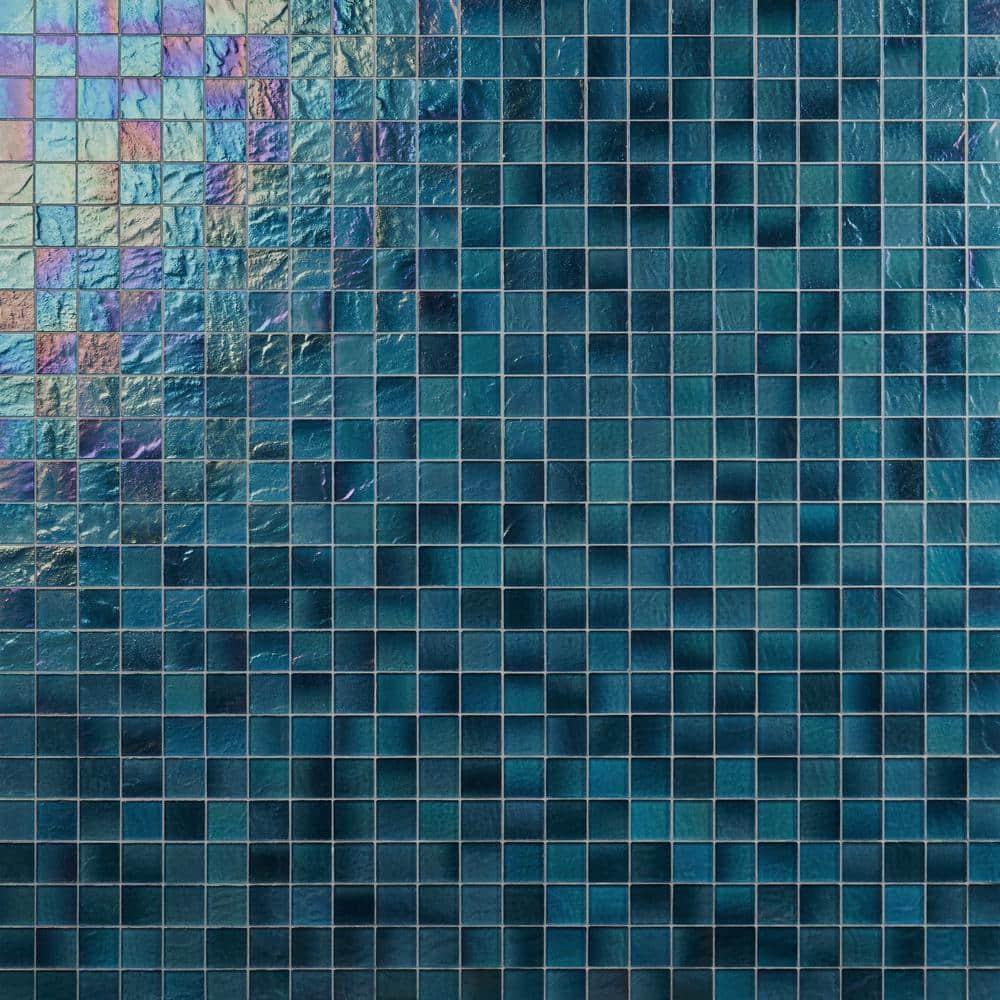 Bond Tile Speckle 11.73" x 11.73" Iridescent 2" Squares Glass Mosaic Wall Tile (0.95 Sq. Ft. / Sheet) | Wayfair