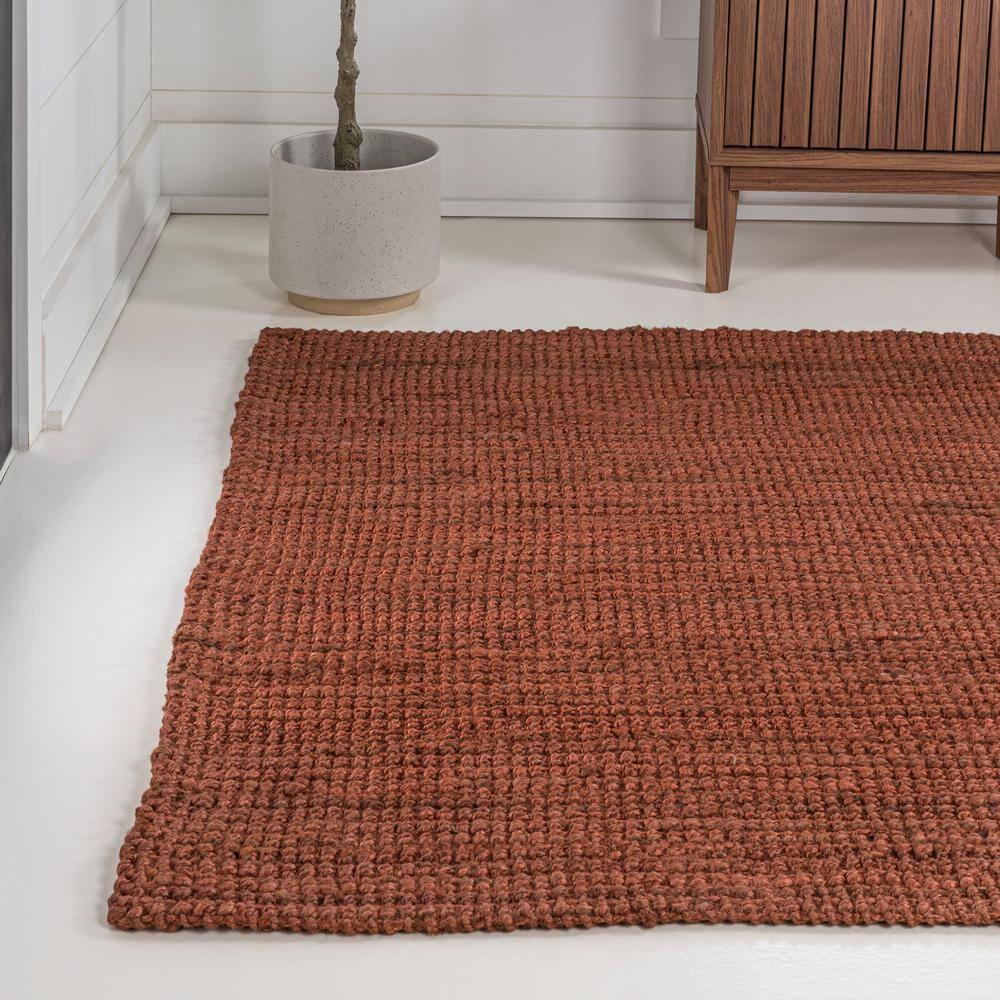Pata Hand Woven Chunky Jute Terracotta 4 ft. x 6 ft. Area Rug - JONATHAN Y