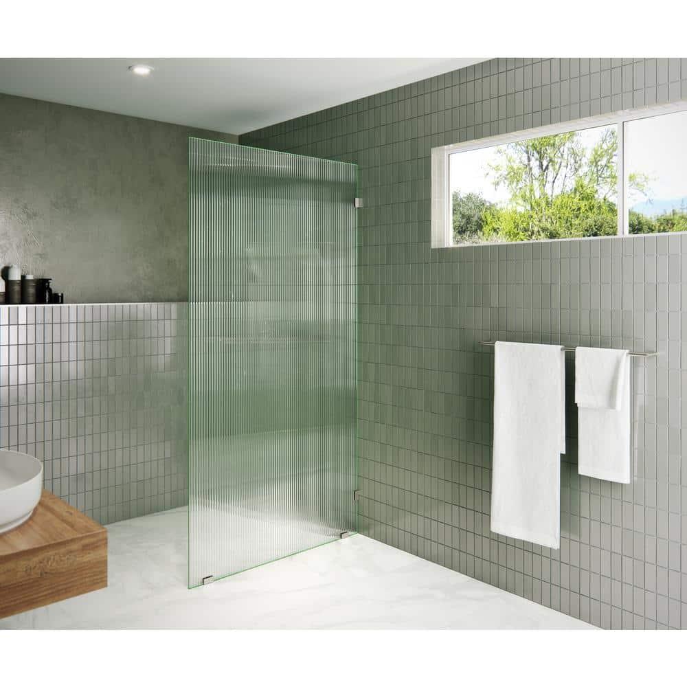 Gaia 40 in. x 78 in. Frameless Fluted Single Fixed Shower Panel