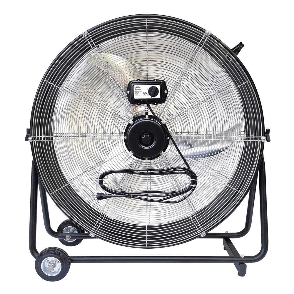 iLIVING 30 Inches High Velocity Drum Fan Industrial, Commercial, (Residential) Air Circulator for Garage, Shop, Patio, Barn, Greenhouse, Speed Control 8300CFM, UL Listed