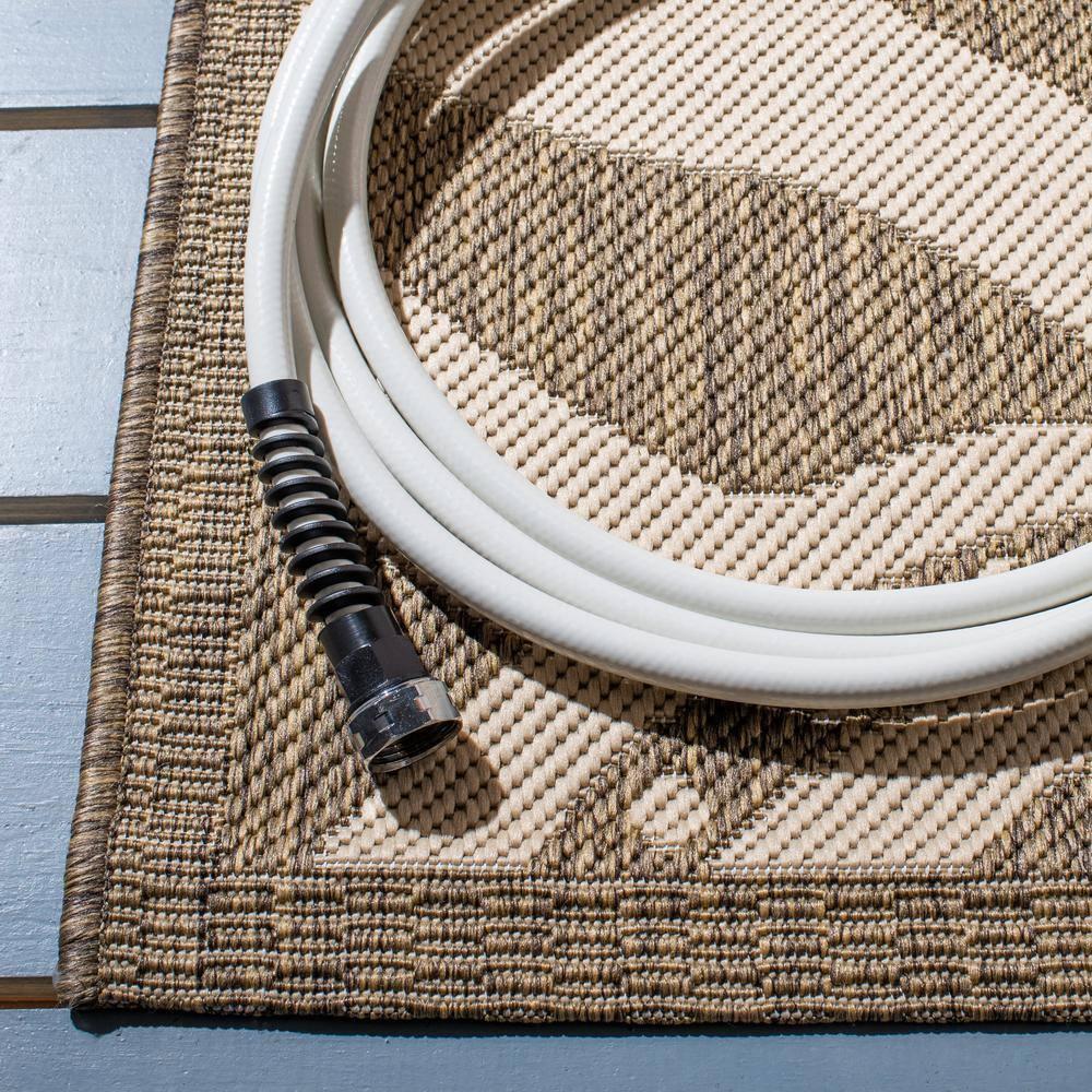 Courtyard CY2961 Power Loomed Indoor and Outdoor Area Rug - Brown/Natural - 9'x12' - Safavieh