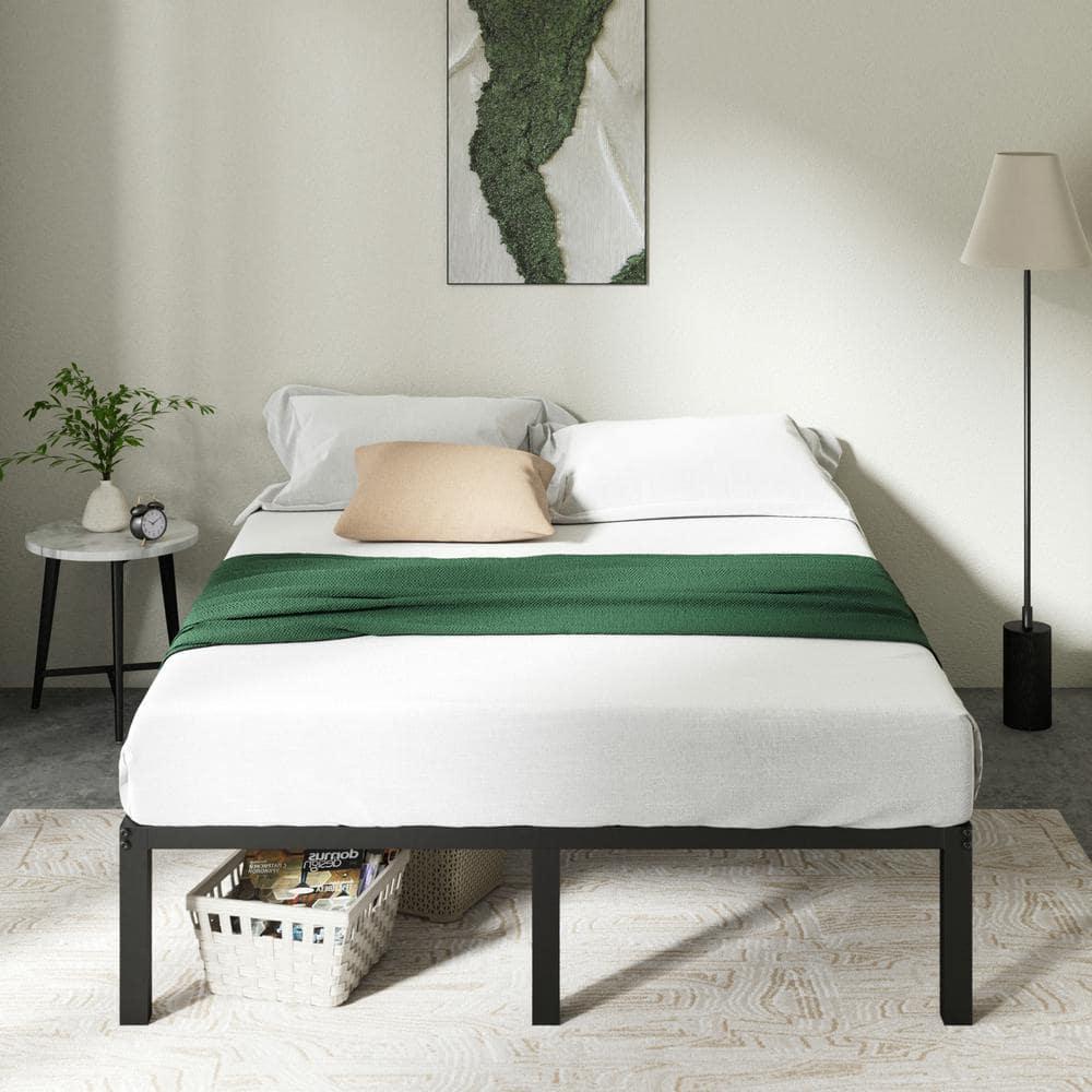 COMASACH 14 inch Queen Bed Frame, Easy Assembly, No Box Spring Needed, Heavy Duty Metal Platform Queen Size, Noise Free, Black