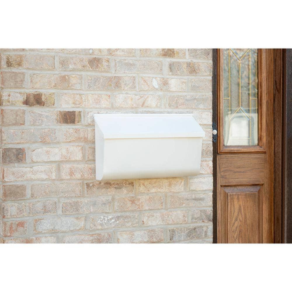 Gibraltar Mailboxes Woodlands Contemporary Galvanized Steel Wall Mount White Mailbox