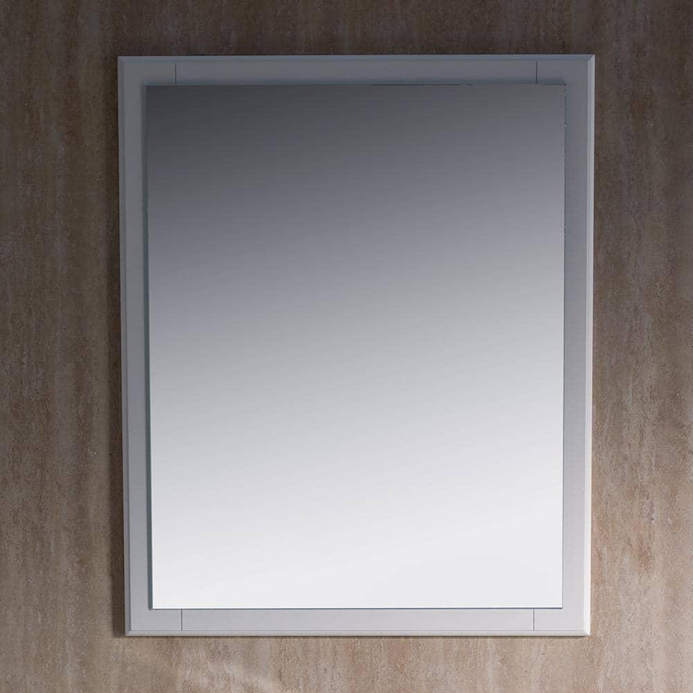 Fresca Oxford 26-Inches x 31.87-Inches Beveled Rectangle Bathroom Vanity Mirror ( Antique White )