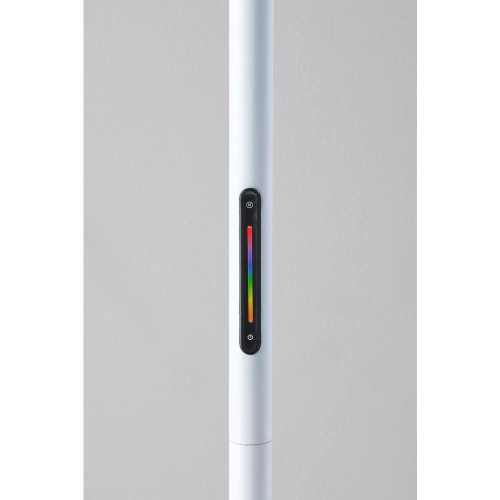 Matte White LED Floor Lamp with Slide Dimmer and RGB Switch