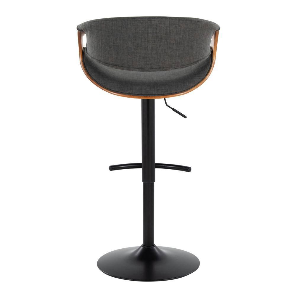 Swivel Upholstered Adjustable Height Counter Stool with Metal Frame