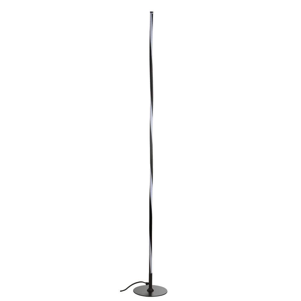 JONATHAN Y JYL7006C Pilar 63.75" LED Integrated Floor Lamp, Modern, Contemporary for living room, dinning room, bedroom, office, Black