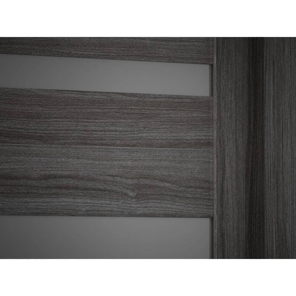 Belldinni Kina No Bore Solid Core 5-Lite Frosted Glass PP Finished Wood Composite Interior Door Slab