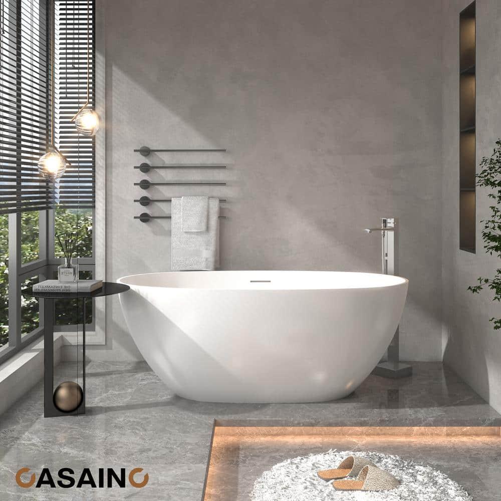 1-Handle Floor Mount Freestanding Tub Faucet with Handheld Shower in Brushed Nickel