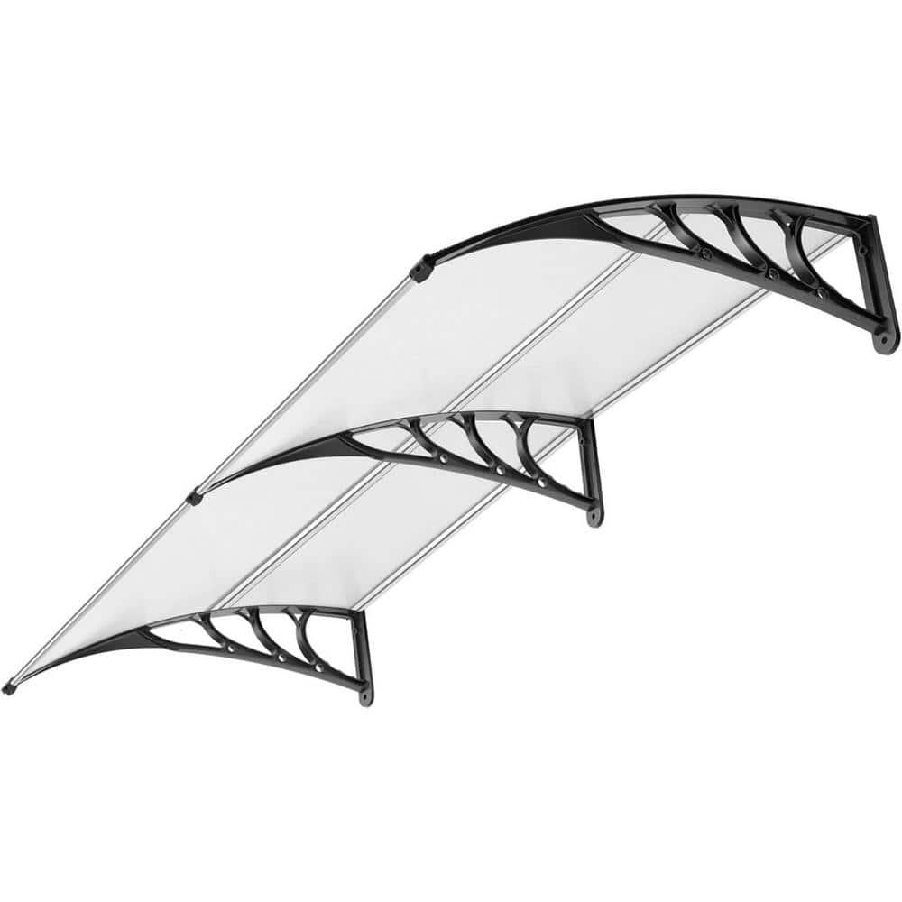 VIVOHOME VIVOHOME Plastic Clear/Black Cover Retractable Door/Window Awning
