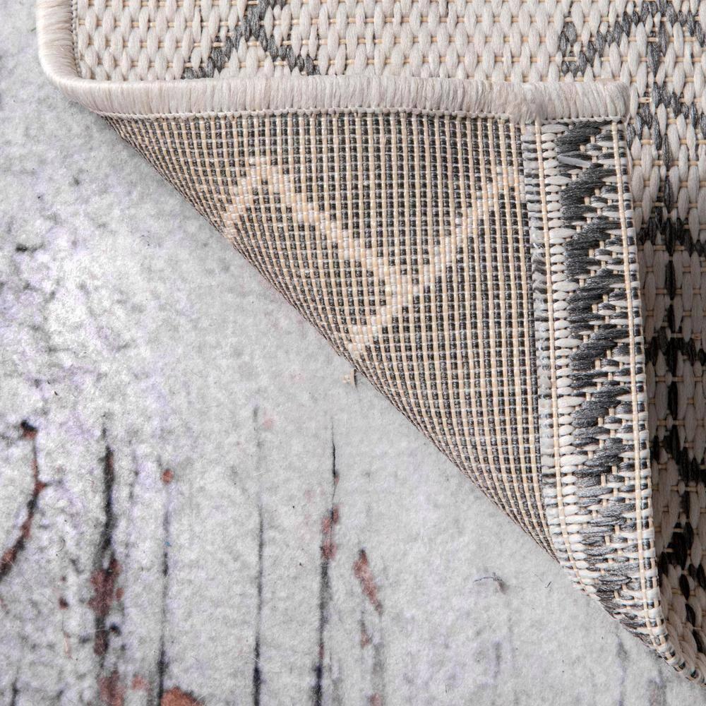 Ezri Diamond Indoor/Outdoor Area Rug for Living Room Patio Deck Front Porch Kitchen, Ivory/Dark Grey