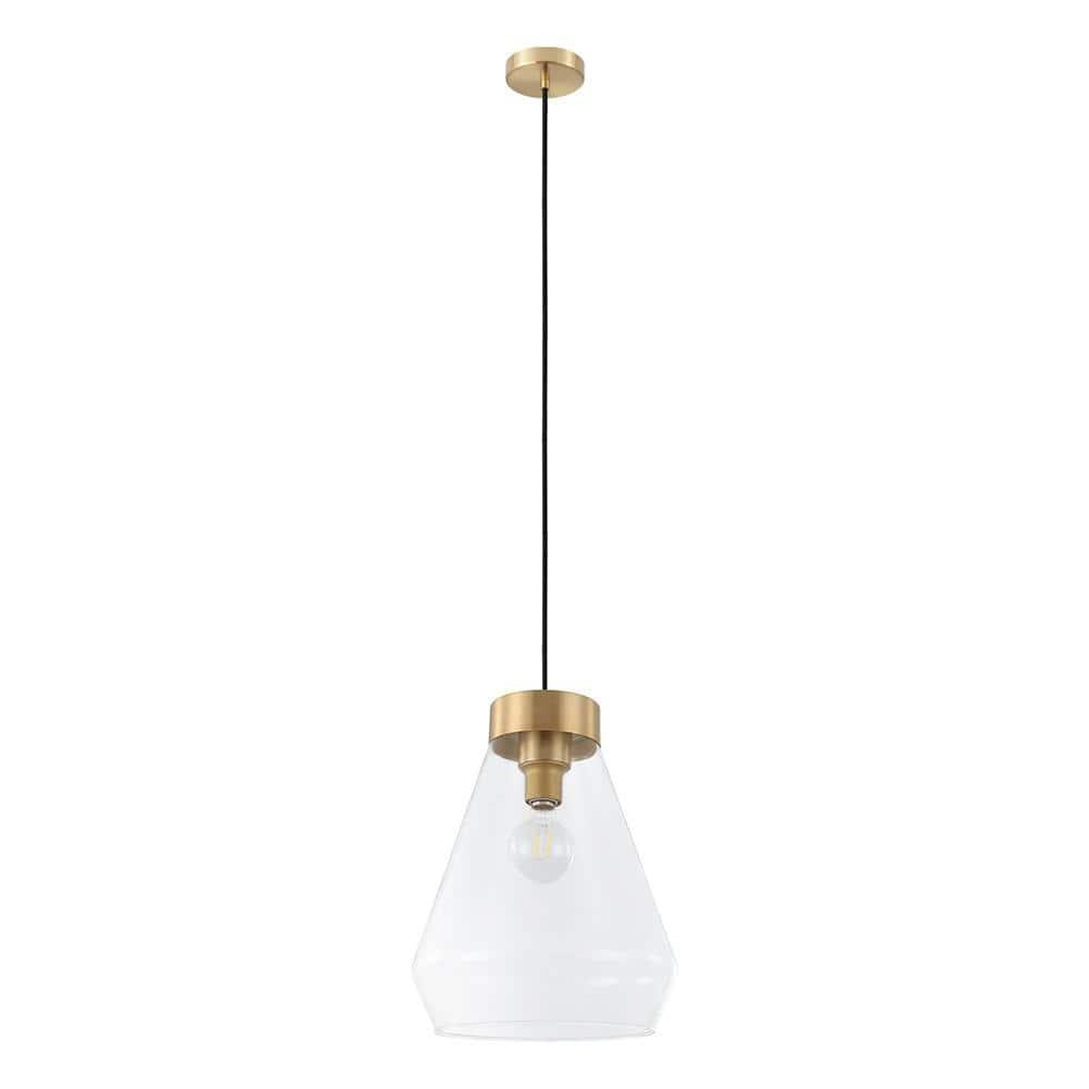 1-Light Montey Globe Pendant with Shade Brushed Gold - EGLO: ETL Listed, Adjustable Height, Steel Body