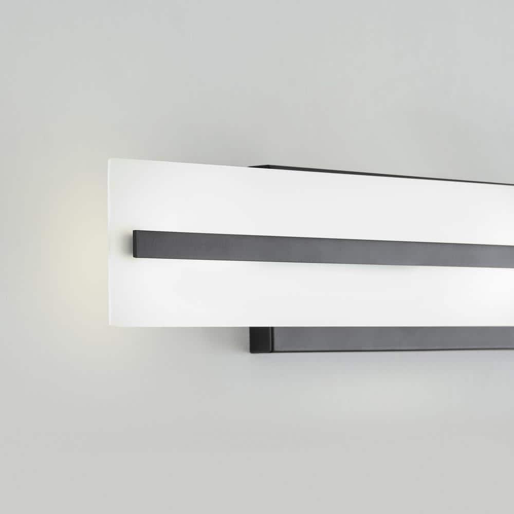 Midnight Black Satin Etched Glass 3-Light Vanity Fixture
