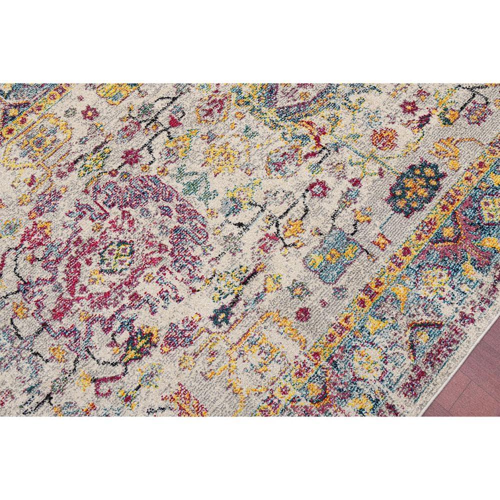 AMER Rugs Alyssa Transitional Bordered Durable Performance Multicolor Area Rug & Reviews | Wayfair