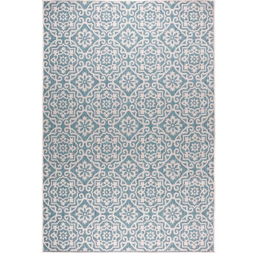 Nicole Miller New York Patio Country Danica Geometric Indoor/Outdoor Area Rug, Blue/Gray