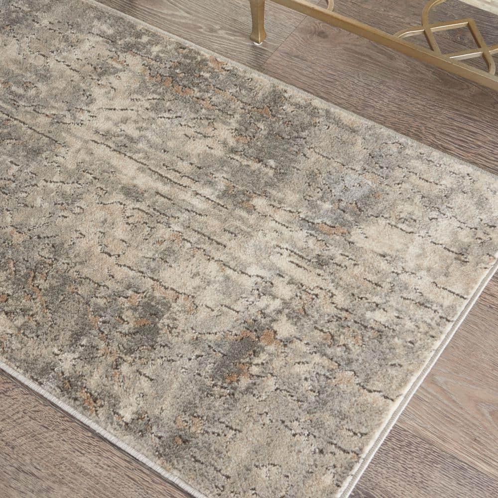 Nourison Concerto Abstract Contemporary Area Rug Beige Grey 2'2" x 3'9"