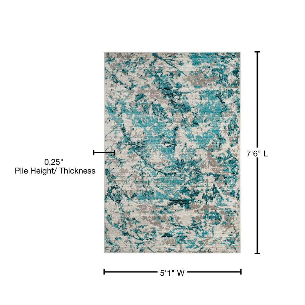 Skyler SKY186 Power Loomed Indoor Area Rug - Blue/Ivory - 5'1"x7'6" - Safavieh