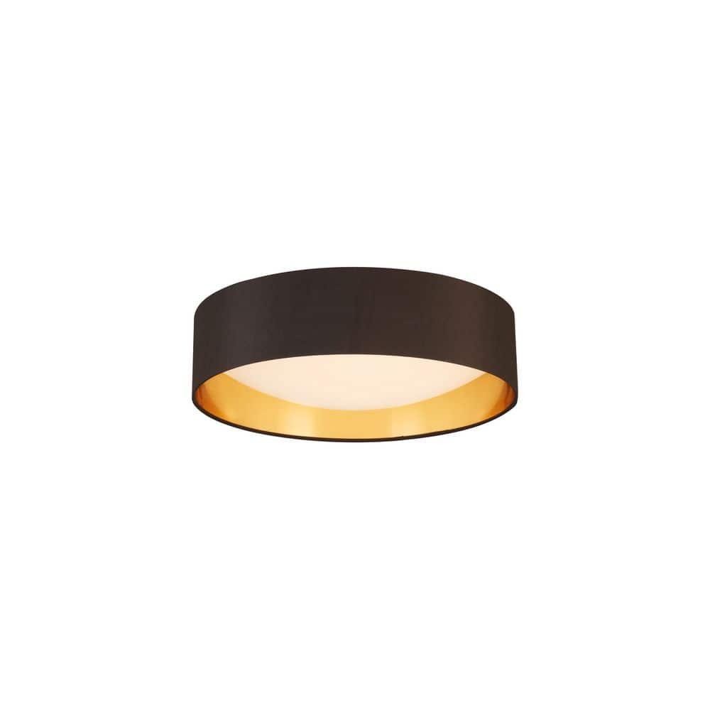 Eglo Lighting Orme 16 Inch Flush Mount Ceiling Light Fixture, Black & Gold