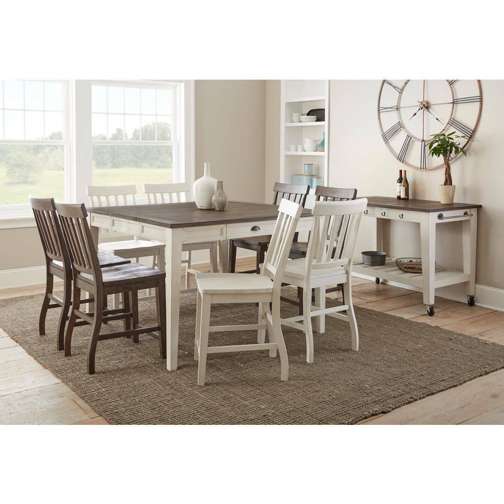 Steve Silver Set of 2 Cayla Counter Height Barstools Dark Oak: Wood Frame, Slat Back Design, CSA Certified