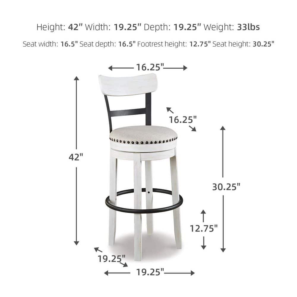 Gracie Oaks Design by Ashley Valebeck Modern Swivel Counter Height Barstool, Whitewash
