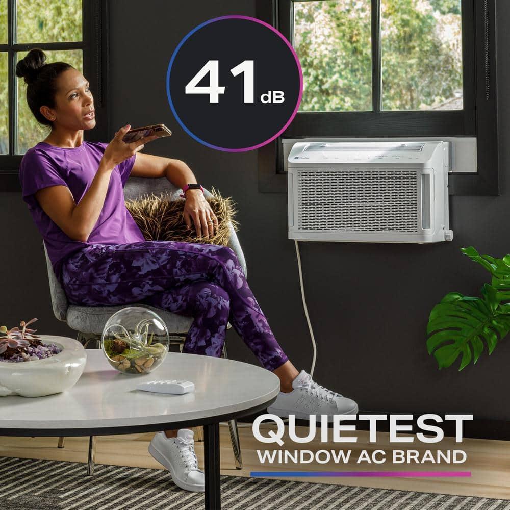 GE Profile ClearView 8300 BTU Smart Window Air Conditioner with Built-In Wi-Fi and Ultra-Quiet Operation for Medium Rooms (White)