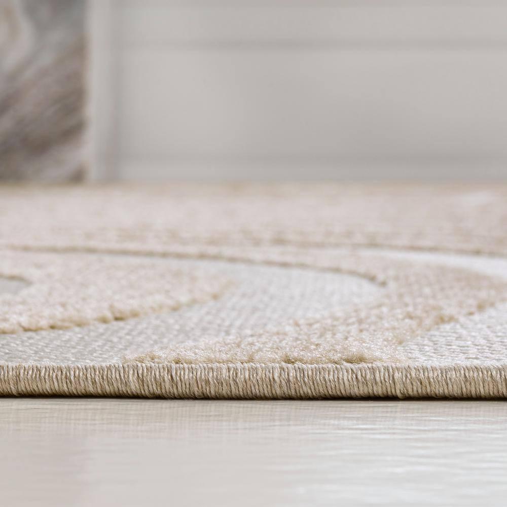 JONATHAN Y Maribo High-Low Abstract Groovy Striped Beige/Cream 5 ft. x 8 ft. Indoor/Outdoor Area Rug