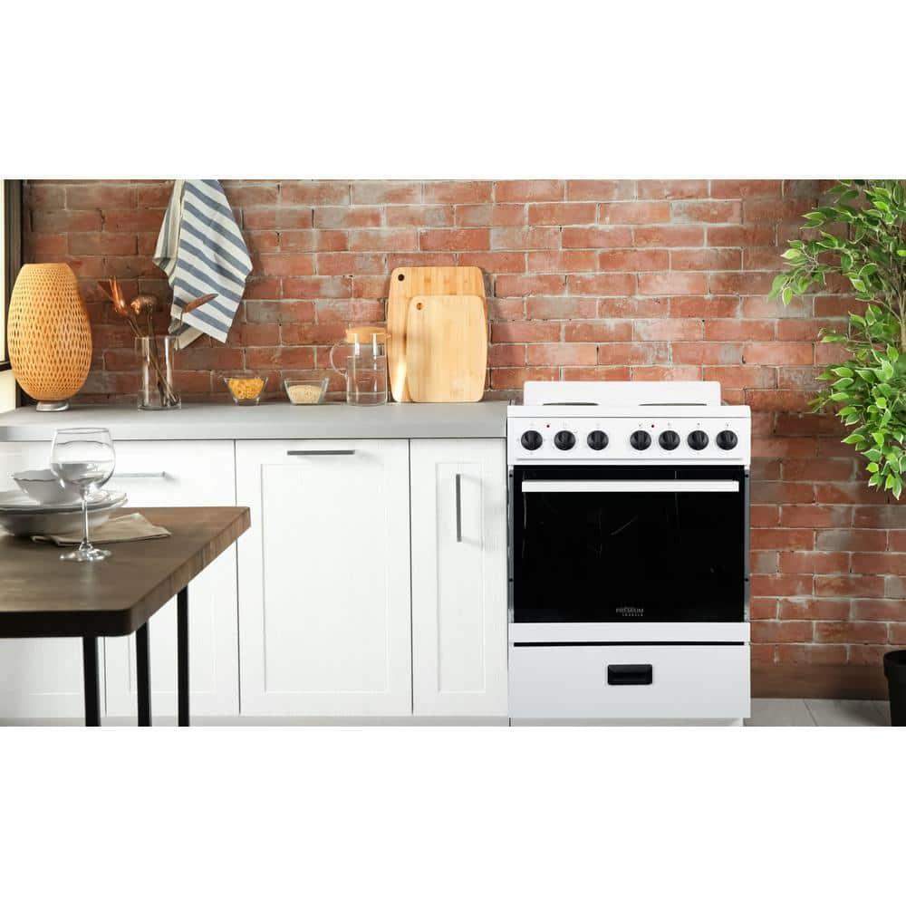 Premium Levella 24" 2.7 Cubic Feet Smart Electric Free Standing Range with 4 Burners