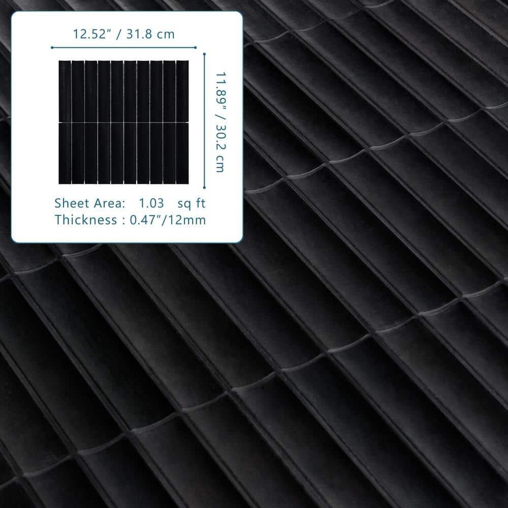 12.52" x 11.89" Honed Flucted Natural Marble Mosaic Tile