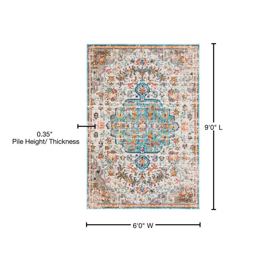 Madison MAD447 Power Loomed Indoor Area Rug - Grey/Light Blue - 6'x9' - Safavieh