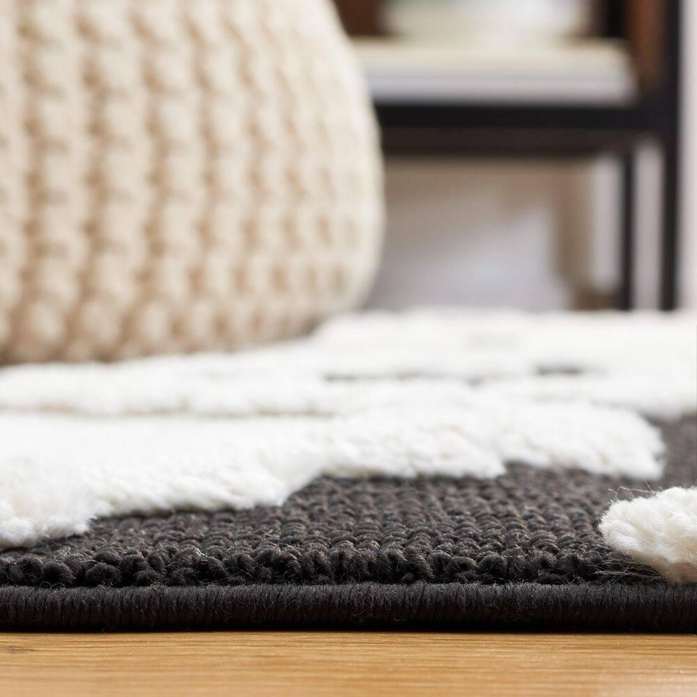 Marrakesh MRK532 Power Loomed Area Rug - Ivory/Anthracite - 5'3"x7'6" - Safavieh.