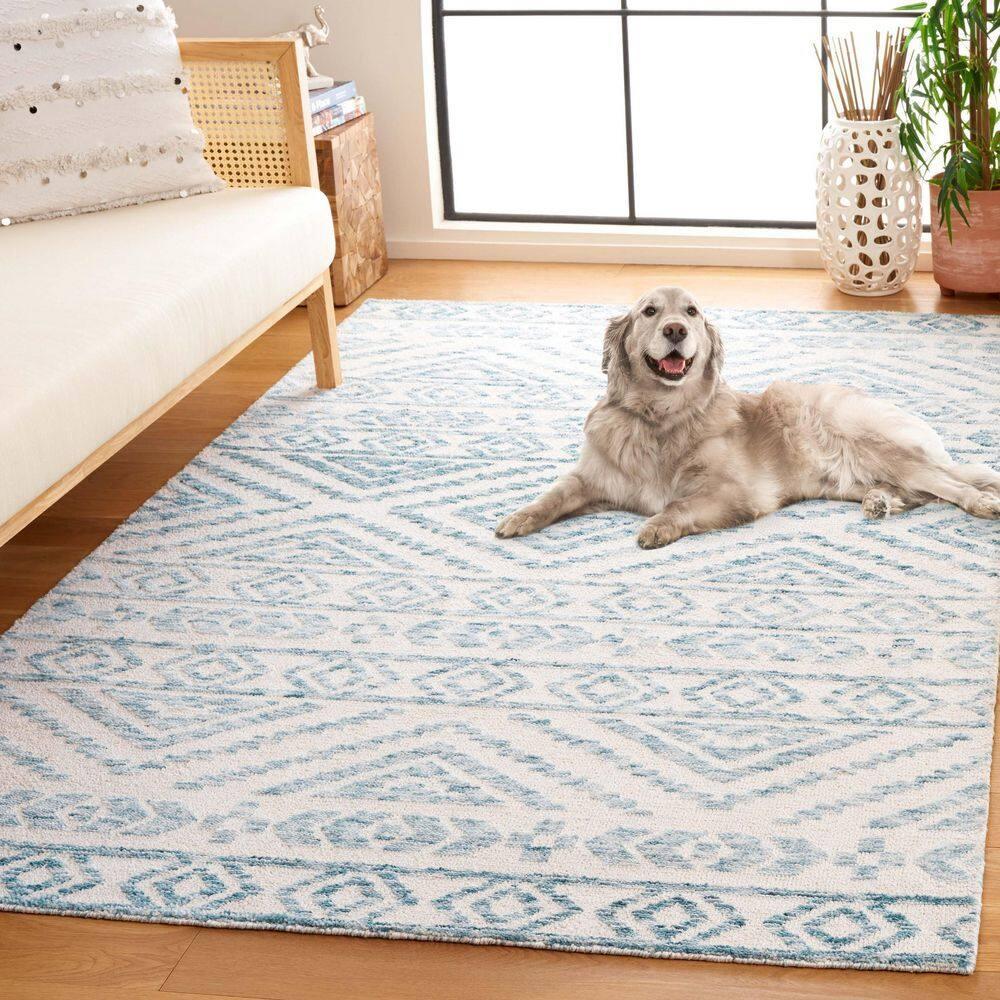 Adirondack ADR131 Machine Made Indoor Area Rug - Ivory/Light Blue - 8'x10' - Safavieh