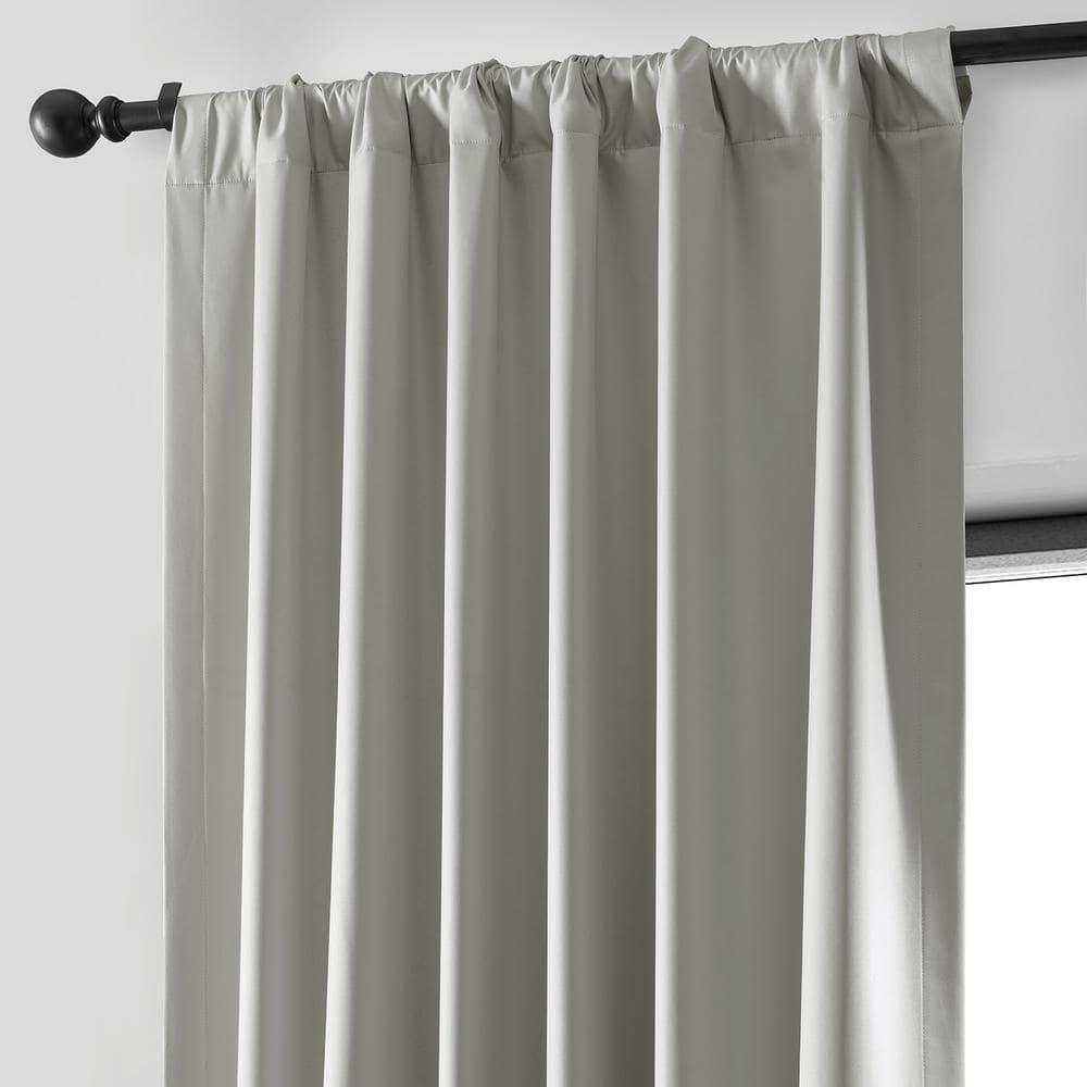 Exclusive Fabrics  Essential Polyester Solid Blackout Curtains - Thermal Insulated Window Curtains Rod Pocket (Single Panel) 50 X 84 - Greige