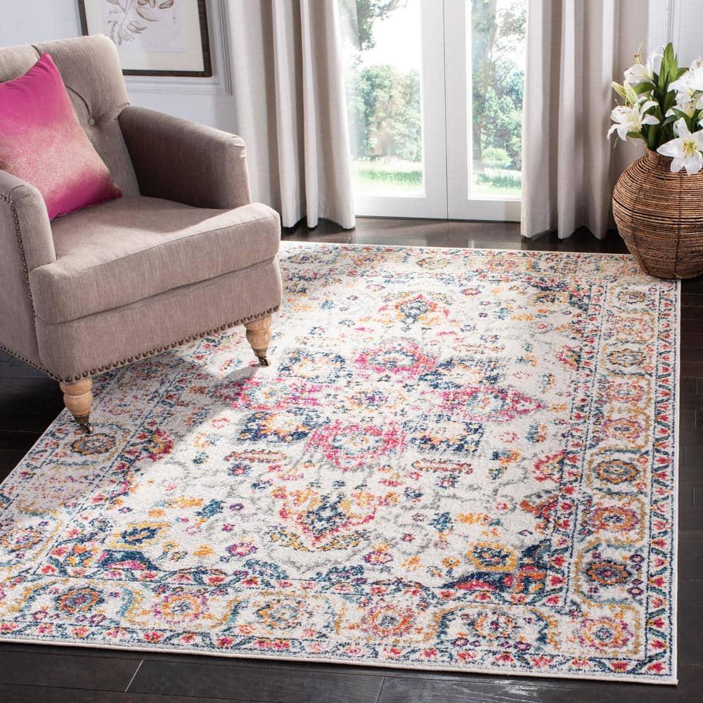 Madison MAD603 Power Loomed Indoor Area Rug - Fuchsia/Ivory - 6'7"x9'2" - Safavieh