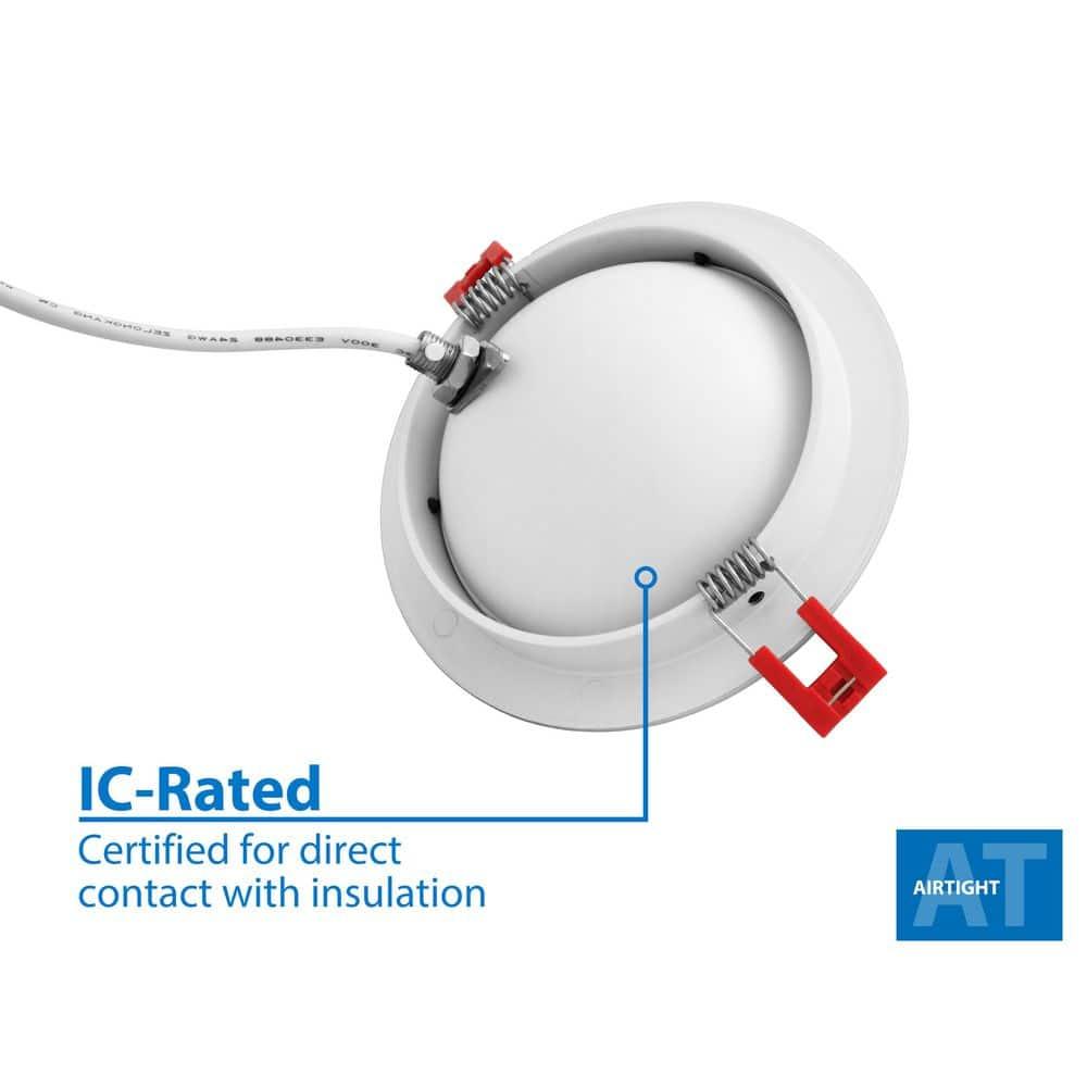 DGF43 4'' Selectable Color Temperature Dimmable Air-Tight IC Rated LED Canless Recessed Lighting Kit