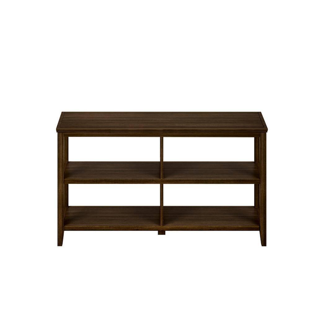 HomeRoots Brown Solid Wood Double Bookcase