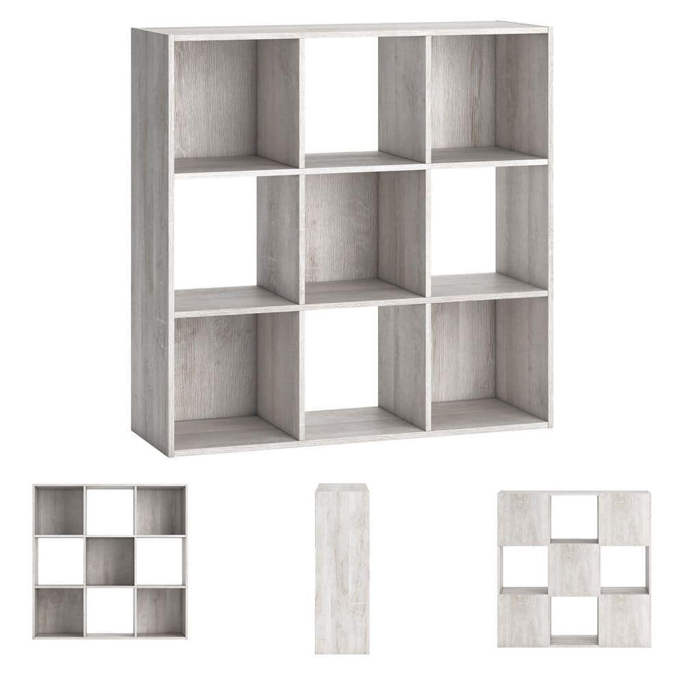 35.43" Paxberry 9 Cube Organizer Whitewash - Signature Design by Ashley