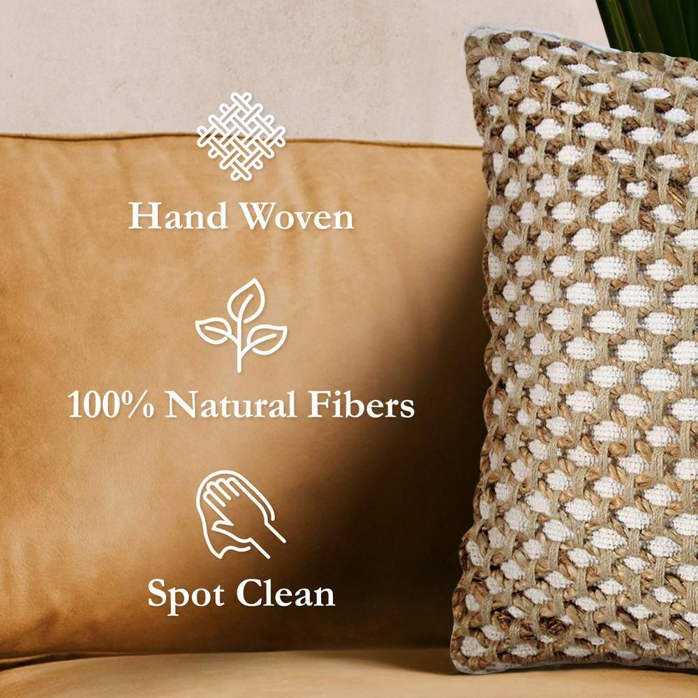 Boho Living Boho Living Jada Decorative Pillow Collection Jute/Cotton Indoor Square Throw Pillow with & Insert (Set of 2)