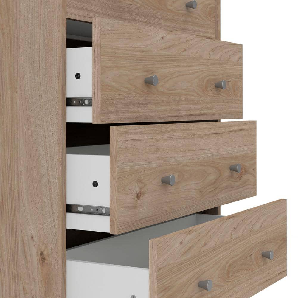 Tvilum Studio 5 Drawer Chest Dresser for Adults, Jackson Hickory