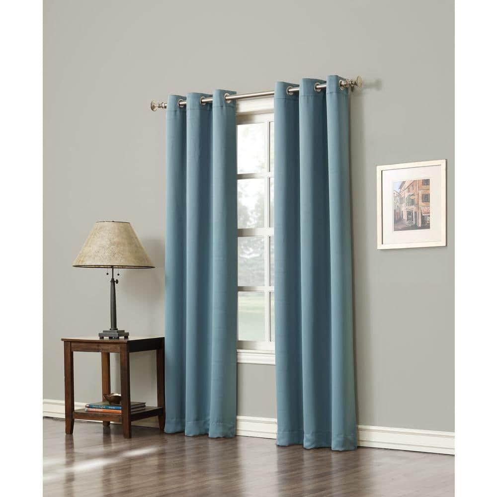 Sun Zero Easton Energy Saving Blackout Grommet Curtain Panel, 40" x 84", Mineral