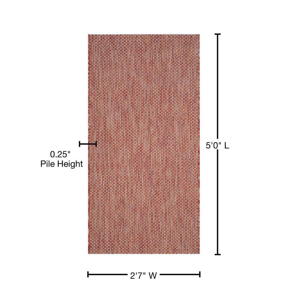Courtyard CY8521 Power Loomed Indoor/Outdoor Accent Rug - Red/Beige - 2'7"x5' - Safavieh.